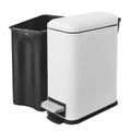 Small Bathroom Trash Can with Lid, 1.3 Gal, Soft Close, White
