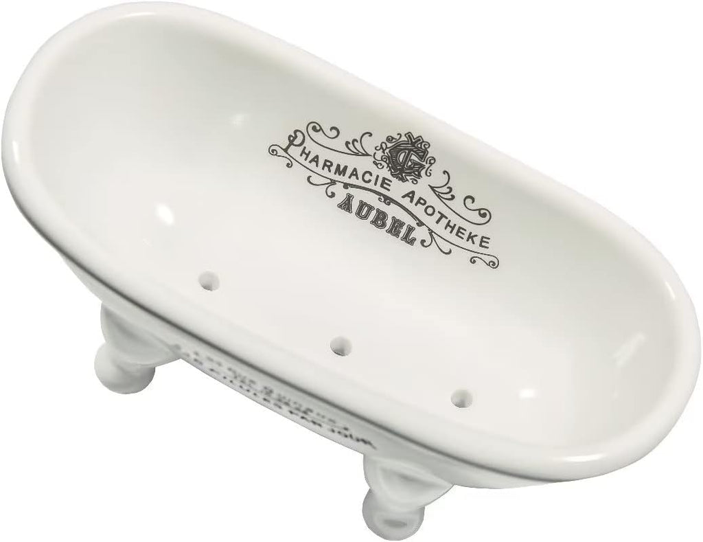 1 Piece 5.7" Mini Ceramic Clawfoot Double Ended Bathtub Soap Dish Vintage Decortative Soap Dish