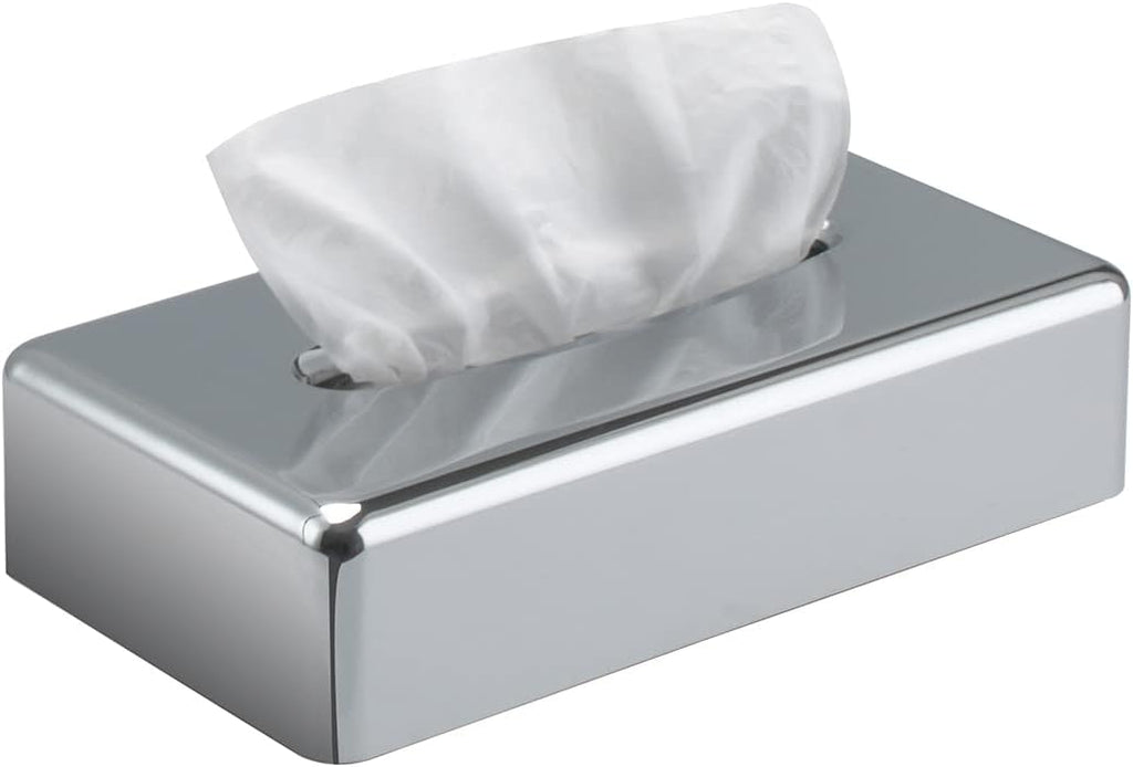 Y-in Hand Tissue Box Cover, Rectangular Mirror Wall Mounted Facial Paper Holder Dispenser, Prefert for Storage on Bathroom Vanity, Kitchen, Night Stand, Countertops Office and Car.