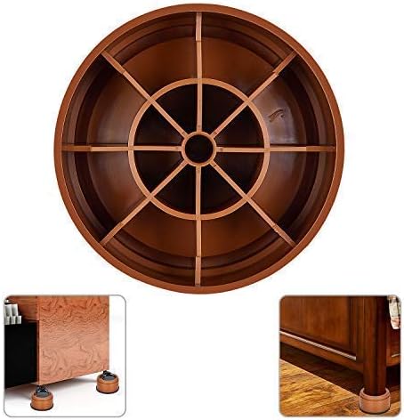 iPrimio Bed Risers 2" Lift, Heavy Duty, Round Caster Cup, Brown, 8 Pack
