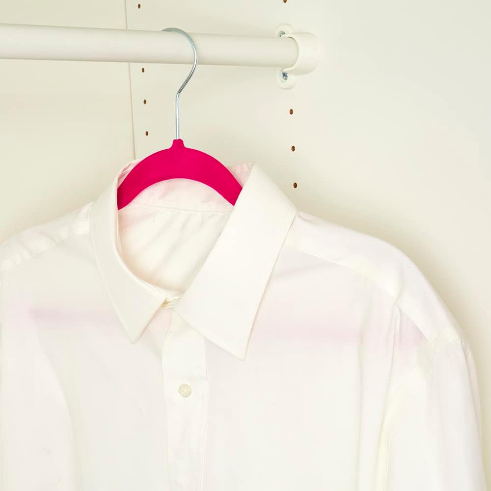 Home Basics Clothes (Pack of 10), Fuchsia, Velvet Hangers