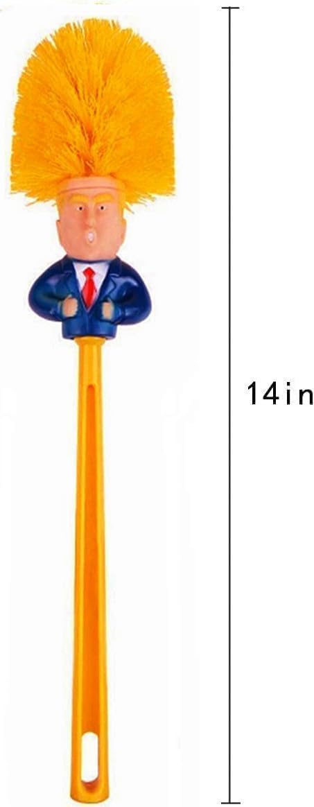2 Pack Trump Toilet Brush for Bathroom Cleaning, Great Gag Gift, Fun Design, Toilet Bowl Brush with Solid Handle and Durable Bristles, Political Satire Products