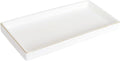 10 x 5 Ceramic Bathroom Tray for Countertop, Decorative Vanity Tray for Dresser Tops, Small Rectangular Trays for Perfume, Candle, Jewelry, Cosmetics (White)