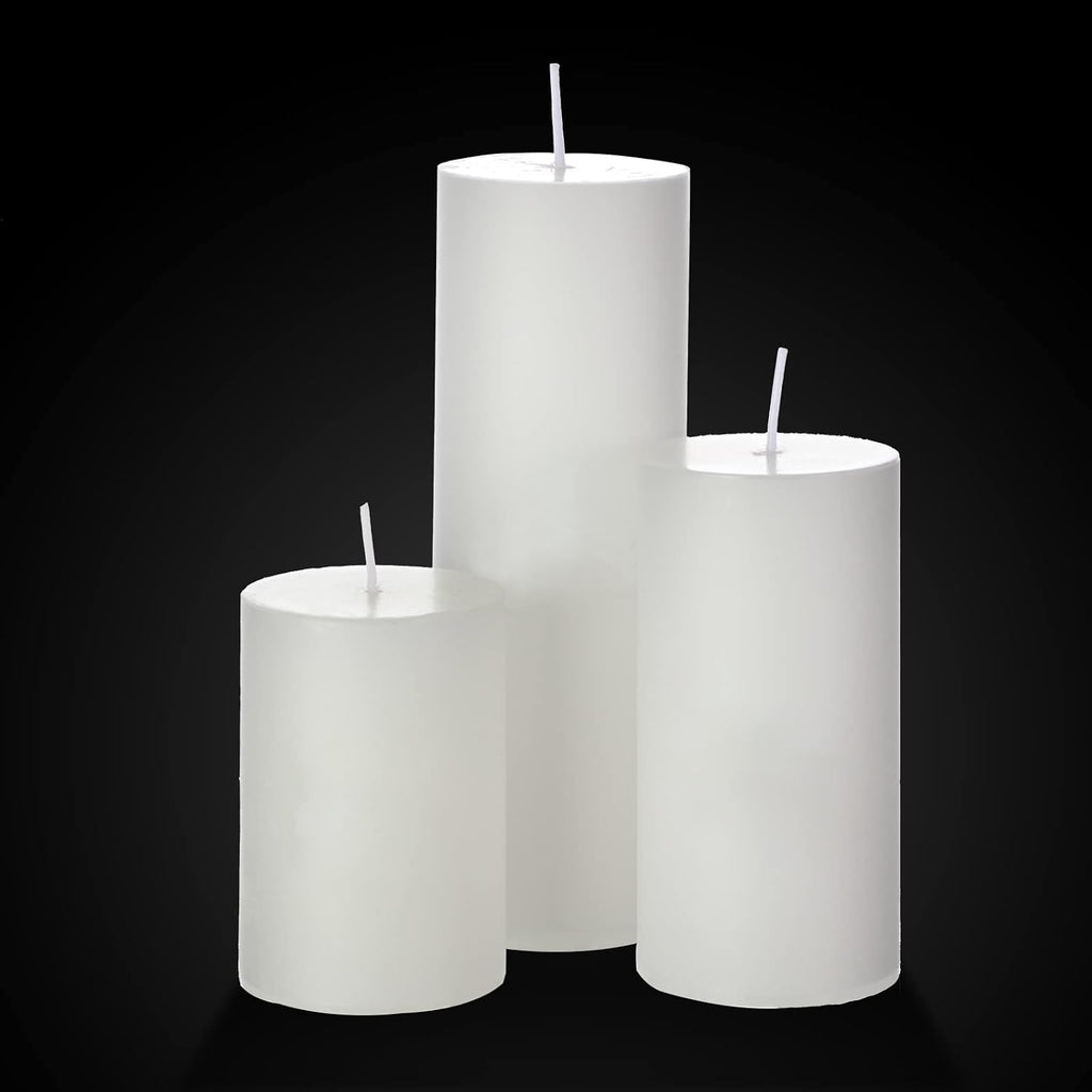 Shihanee 12 Pillar Candles W Vases,2.6'' X 4.7'', 5.9'', 7.9'',White
