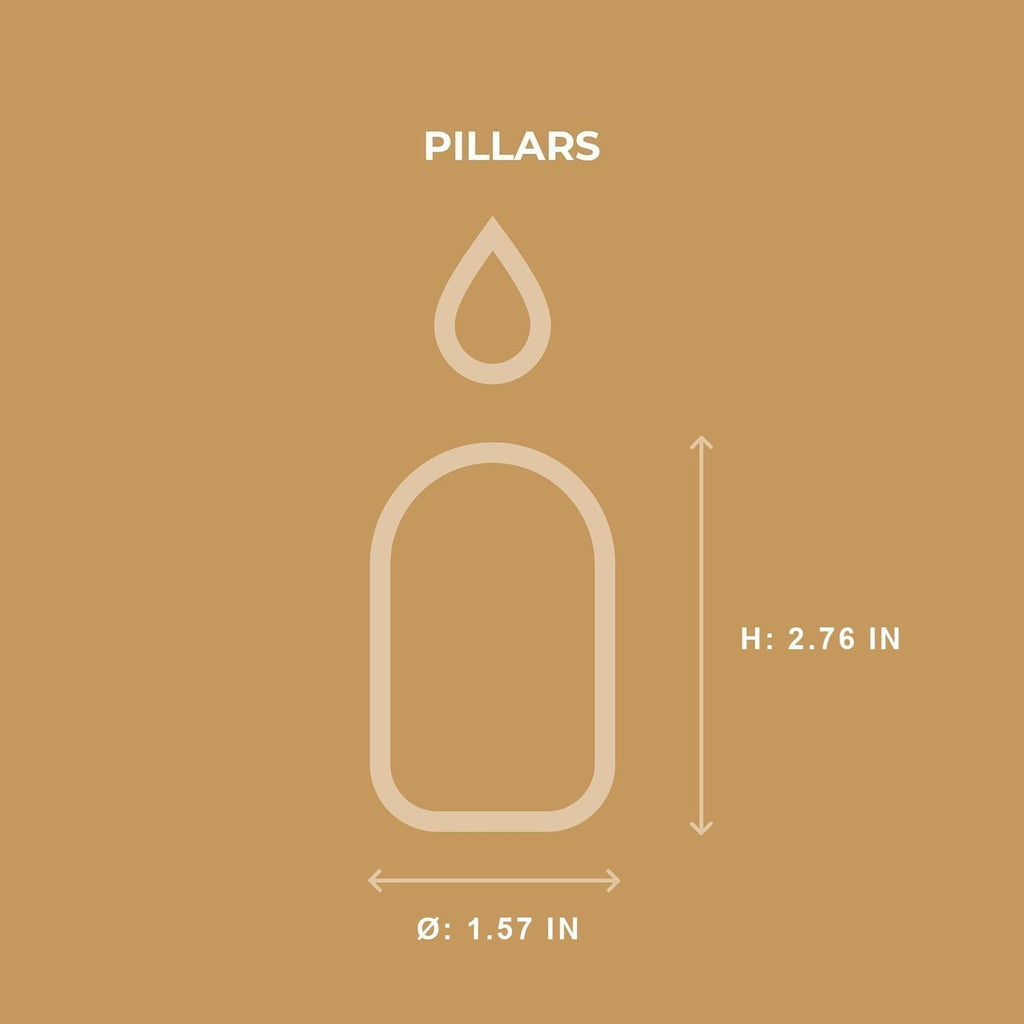 Pillar Candles Set of 20, Ivory Unscented, 1.57 x 2.76 in