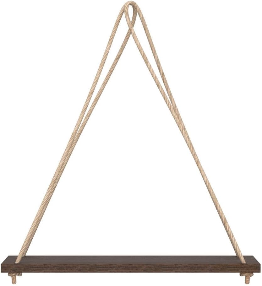 Mkono Wood Hanging Shelves for Wall Boho Decor Swing Rope Rustic Floating Shelf, Set of 3 Wall Display Shelving Home Organizer Rack for Living Room Bedroom Bathroom Kitchen,Brown