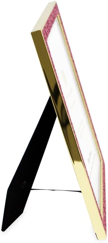 Isaac Jacobs 8x10 Pink Glitter Glitter w/Gold Metal Picture Frame w/Easel
