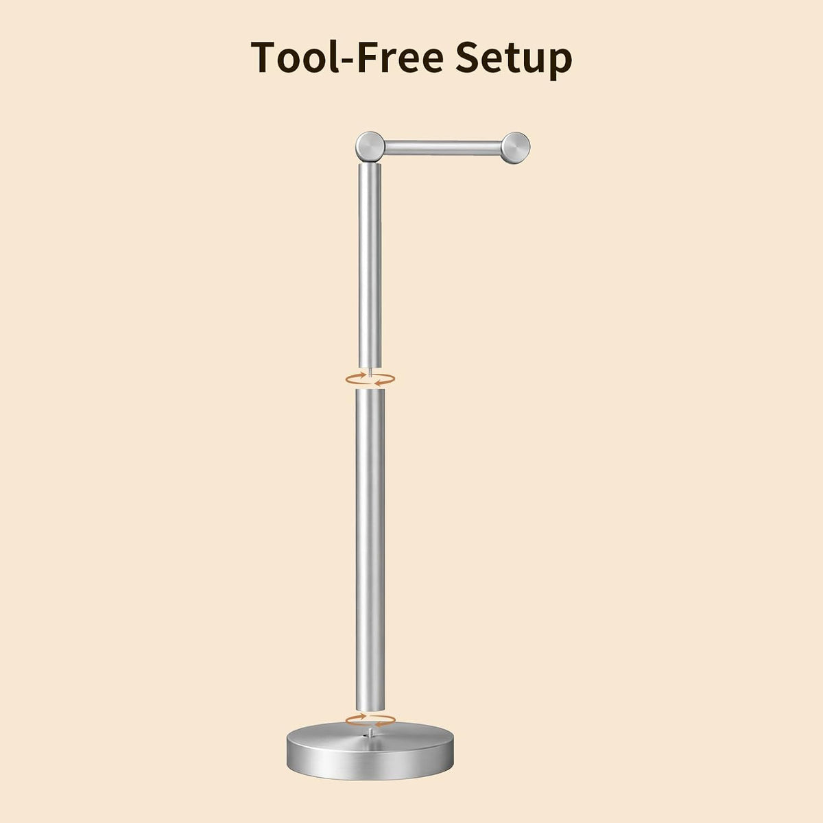 YUMORE Toilet Paper Holder Stand, Minimalist Design, Brushed Nickel