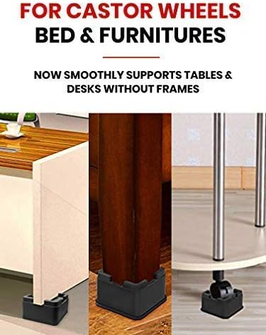 iPrimio Bed Risers 2" Lift, for Sofa and Desk, Square V Base, Black, 6 Pack