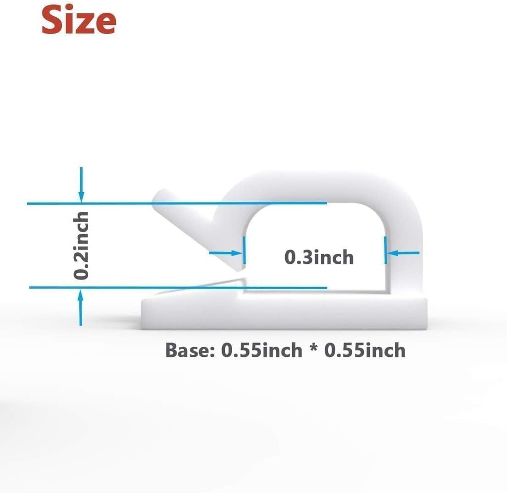 40Pack Adhesive Cable Clips, Wire Holders for Desk Wall Car, White