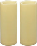 2 PCS 3" x 8" Waterproof LED Flameless Timer Candles, 1000 Hours Long Battery Life/Flickering Battery Operated Electric Outdoor LED Large Pillar Candle for Outside Lantern Festival Decor