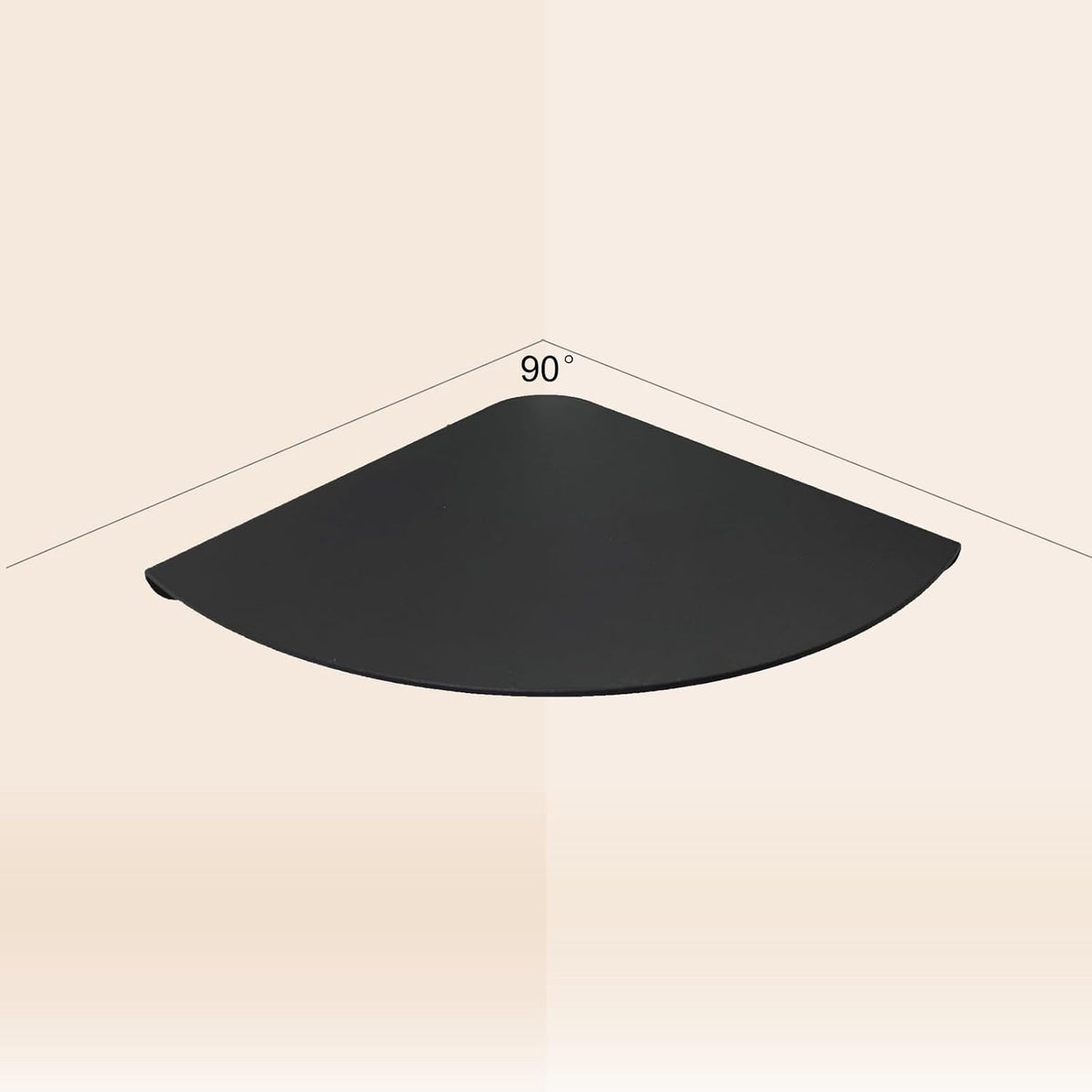 Small Tiny Metal Floating Corner Shelves, 7 x 7 x 0.6 Inches，2pcs, Black