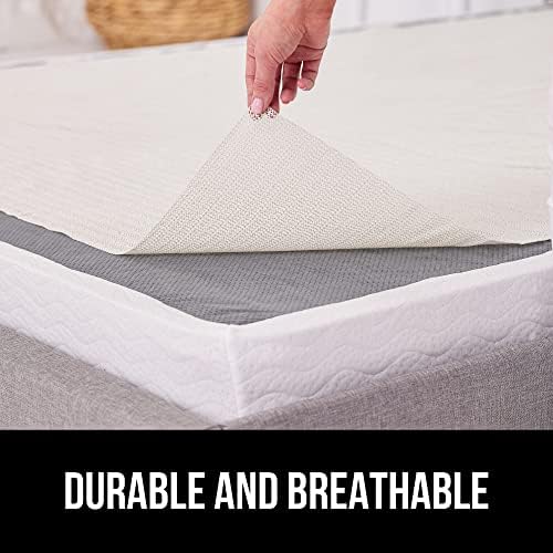 Gorilla Grip Original Mattress Slide Stopper and Gripper and Nonslip Bed Sheet Straps 4 Pack, Mattress Gripper Size Queen, Easy Trim, Sheet Straps in White, Easy Install, 2 Item Bundle