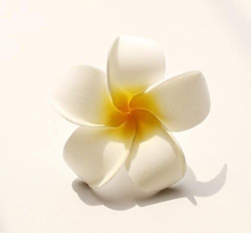 SallyFashion 50PCS 2.7" Foam Plumeria Flower Heads, Tropical Artificial Hawaiian Frangipani for Hair Hat Wreath, DIY Crafts, Spring Wedding Decor (Pack of 2)