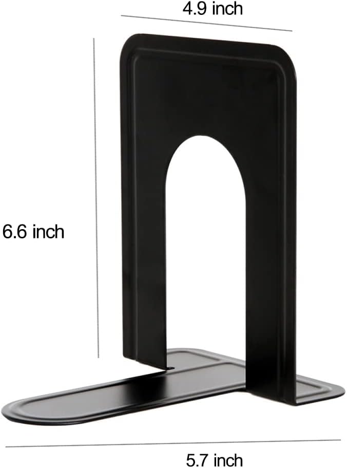 Book Ends, Metal BookEnds Heavy Duty bookend (Black 10 Pair)