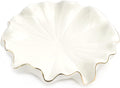 Ceramic Self Draining Soap Dish White Lotus Leaf Soap Holder Waterfall Soap Dish Soap Savers for Bar Soap, for Bathroom, for Shower, for Bar Counter