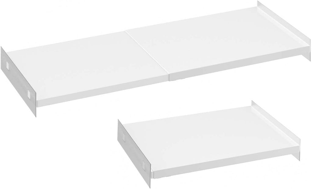 Closet Organizer Shelves Expandable Tension Shelving Rack Cabinet Storage Shelf Heavy Duty Metal DIY Divider Separator for Wardrobe Cupboard Pantry Kitchen Bathroom,White,2packs