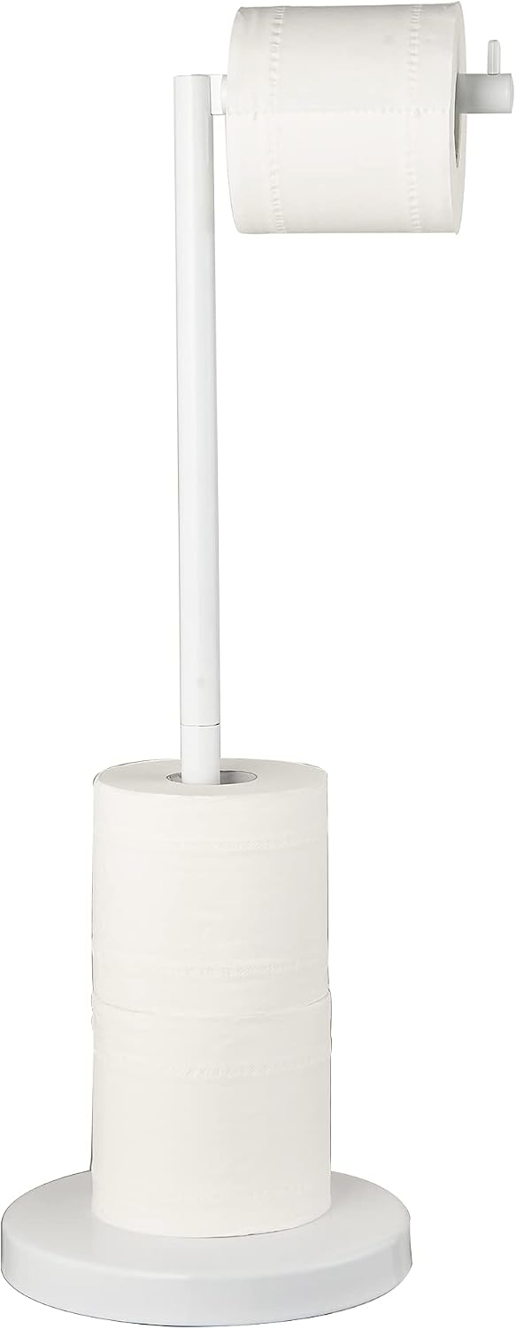 MARMOLUX ACC Free Standing Toilet Paper Holder Stand, White