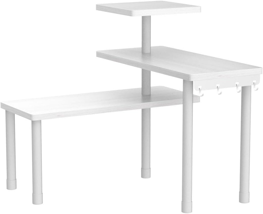 JayRex 3-Tier Bathroom Countertop Corner Shelf Organizer, White