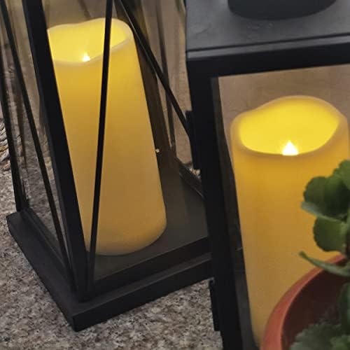 2 PCS 3" x 8" Waterproof LED Flameless Timer Candles, 1000 Hours Long Battery Life/Flickering Battery Operated Electric Outdoor LED Large Pillar Candle for Outside Lantern Festival Decor