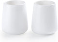 White Toothbrush Holder for Bathroom - 2Pcs Ceramic Tooth Brushing Holders Set, Toothbrush Cup & Toothpaste Organizer for Bathroom Countertop, Makeup Brush Holder, Pen Holder for Home Desktop Storage
