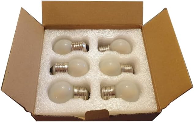 G40 E26 LED Bulbs, 1.5W Low Watt, 2700K Warm White, Night Light, 6Pack