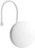Decorative Shower Curtain Hooks, Simple Modern Style Round Flat-Back Button Design for Bathroom Decor Pretty Matte White