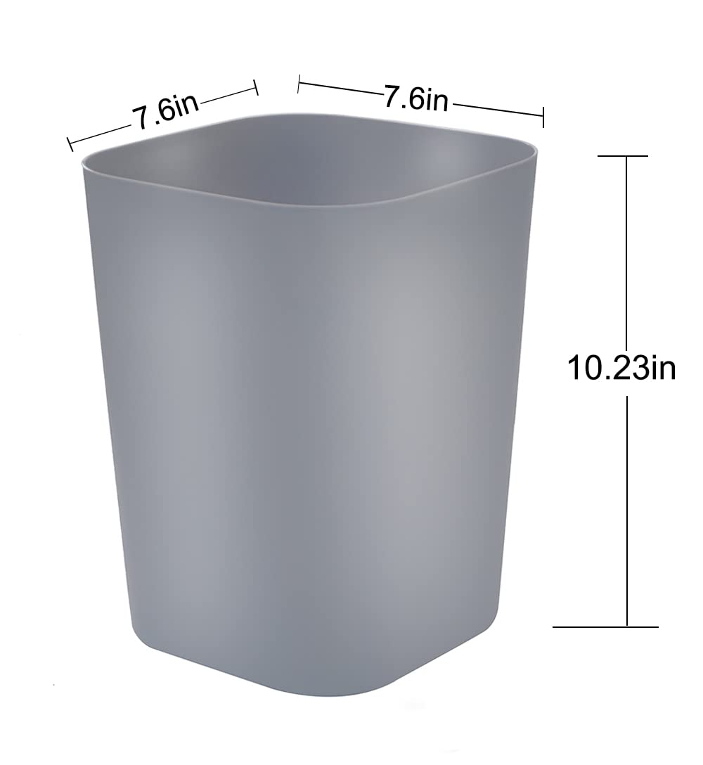 2 Gallon Trash Can,Small Trash Can for Bathroom,Square Trash Bin Wastebasket for Bathroom Bedroom Kitchen Countertop Under Sink (1, Gray)