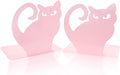 Cute Vivid Lovely Persian Cat Nonskid Thickening Iron Metal Bookends Book Organizer for Library School Office Home Study Desk Organizer (Pink)