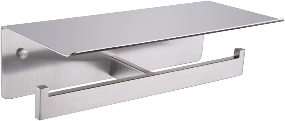 APLusee Dual Roll Toilet Paper Holder, Brushed Nickel, 304 Stainless Steel