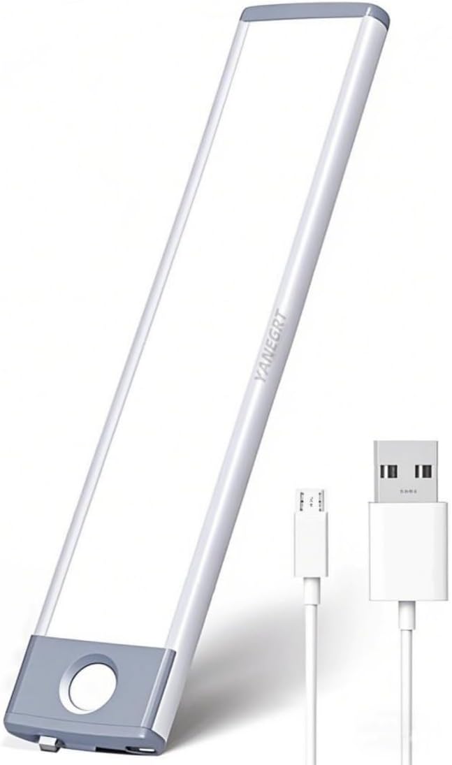 10-Inch Motion Sensor Under Cabinet Light - 7000K 1500mAh USB-C Rechargeable Magnetic Wireless Lighting, No Drill Installation for Kitchen, Closets