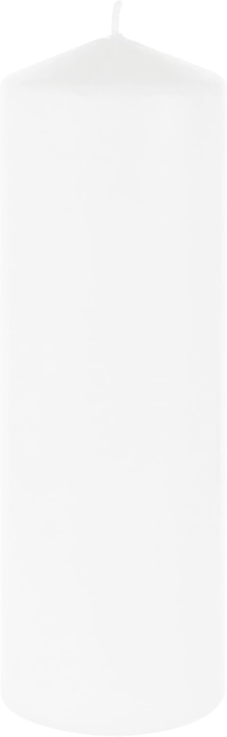 Mega Candles 1 pc Unscented Dome Top White Pillar Candles, Pressed Premium Wax Candle 3 Inch x 9 Inch, Home Décor, Weddings, Parties, Festivities, Occasions, Florists, Events, Prayers, Memorials