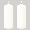 Pillar Candles Set of 2, Unscented Large White Emergency Candle, 3x8 inches Hand Poured Tall Candles Bulk, Non-Toxic Smokeless Dripless and Unscented Candles for Home Wedding Decor