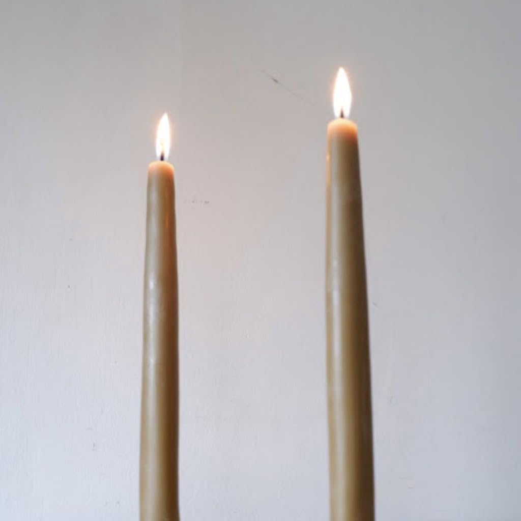Candlestock Real Bayberry Taper Candle Pair 8 inch - Pure Bayberry and Pure 100% USA Beeswax Blend - Dripless Taper Candles - 2 Pairs (4 Candles)