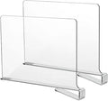 LikeU Acrylic Shelf Divider,Wood Shelf Dividers,Clear Closet Shelf Separators Clothing Organizer Perfect for Bedroom Shelving Organization and Kitchen Cabinet Shelf Storage,2 PCS