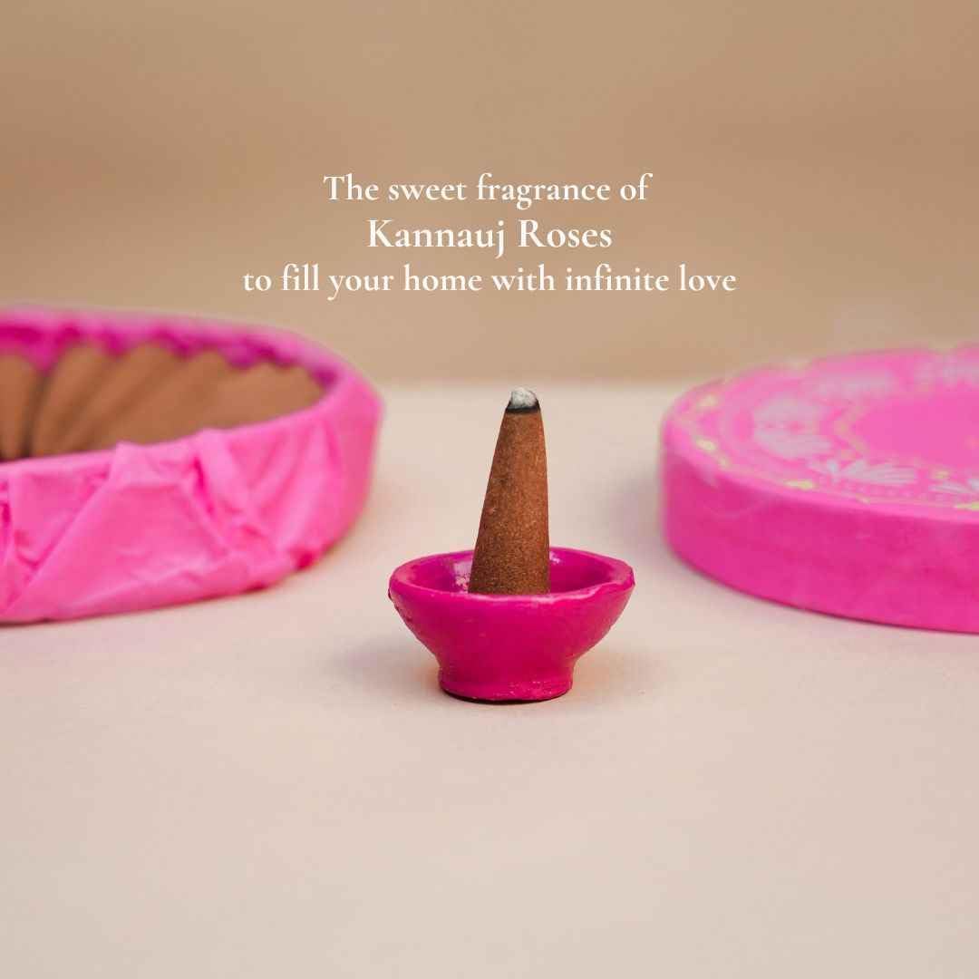 बूँद | Gulabi Dhoop - Pure Indian Rose Incense Cones