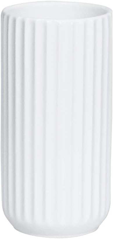7 Inch White Ceramic Vase - Flower Vase for Table Centerpieces - Modern Home Decor - Gifts for Friends and Family, Christmas, Wedding, Baby Shower