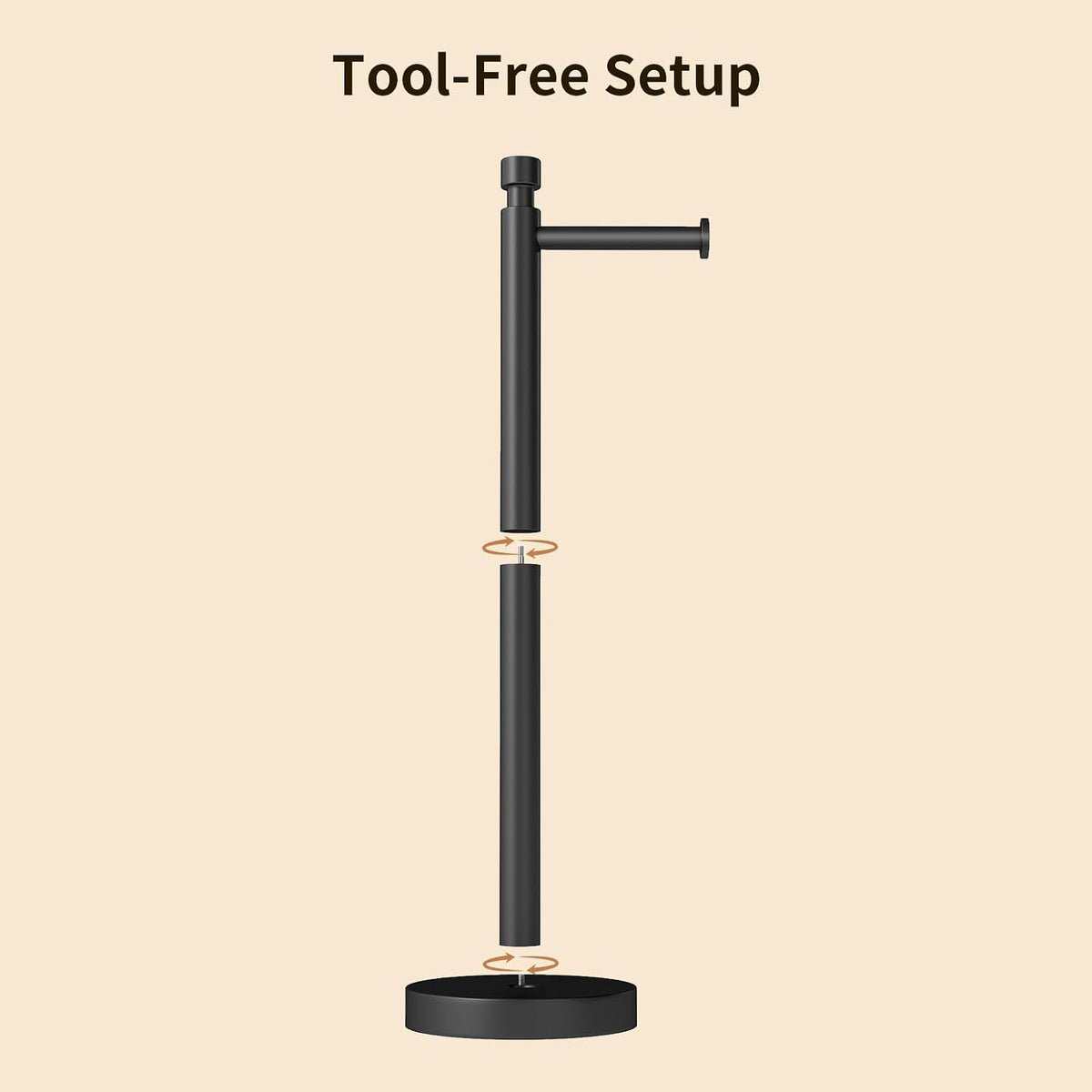 YUMORE Toilet Paper Holder Stand with Weighted Base, Matte Black