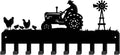 SUPERDANT Farm Metal Key Holder Farm Tractor Wall Mounted Key Organizer Key Hanger with Hooks Home Storage Hat Cloth Necklace Living Kids' Room Door Home Wall Decoration 33×15cm