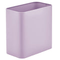 mDesign Metal Wastepaper Bin — Compact Rectangular Bathroom Bin — Rubbish Basket for Home and Office — Light Purple