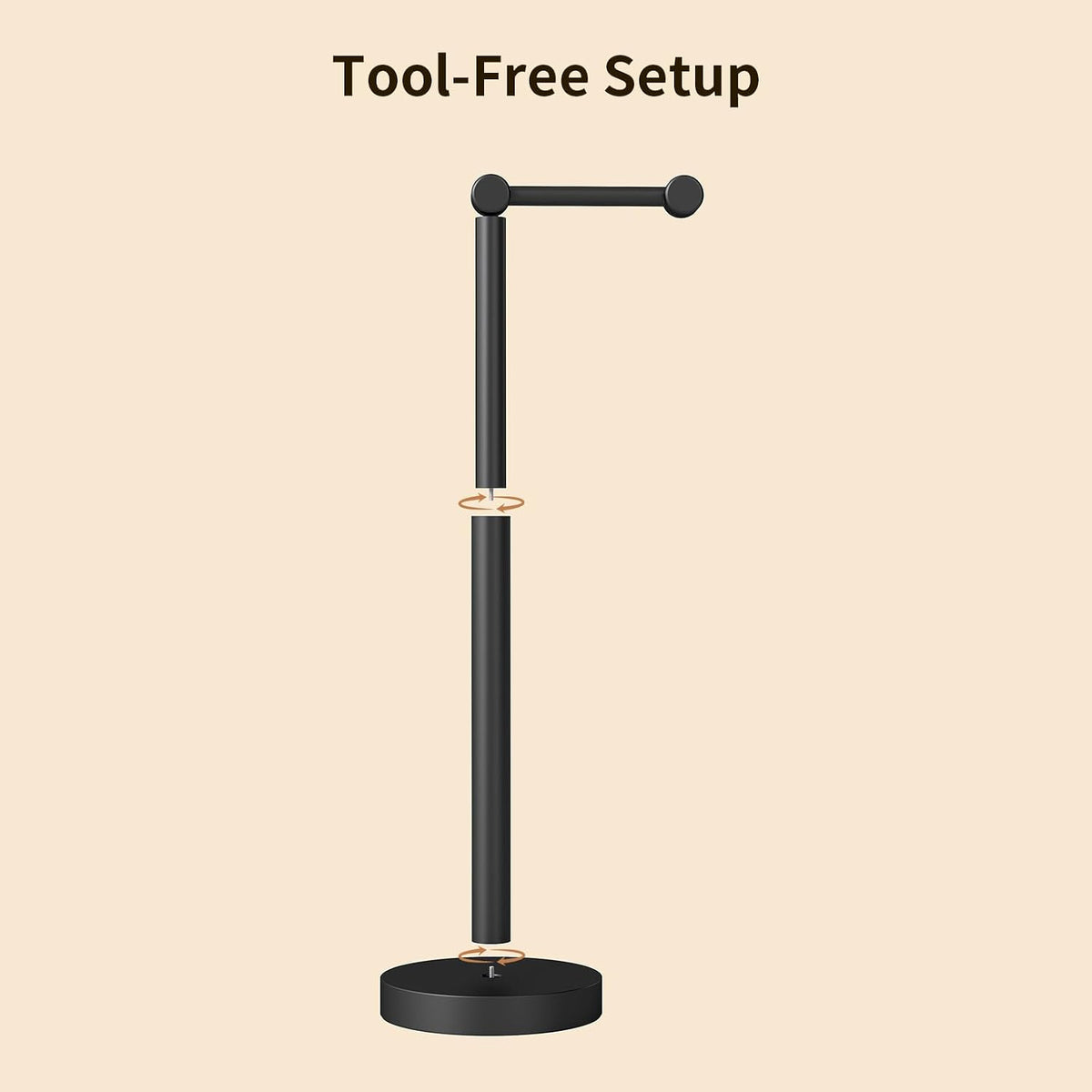 YUMORE Toilet Paper Holder Stand, Minimalist Design, Matte Black