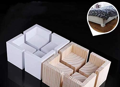 Mysummer Set of 4 Bed Risers White Furniture Risers Heavy Duty Lifts Height 2", Solid Natural Wood Risers for Bed, Furniture, Table, Sofa,Chair Risers Furniture Legs