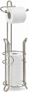 SunnyPoint Bathroom Toilet Tissue Paper Roll Storage Holder Stand with Reserve, The Reserve Area Has Enough Space to Store Mega Rolls (SN)