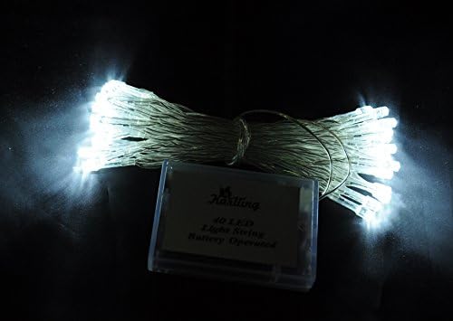 Karlling Battery Operated Christmas Lights, 13ft White Fairy Lights
