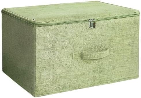 ANMINY Fabric Storage Bins with Zipper Lids, 18"x14"x10", Green, 2 PCS