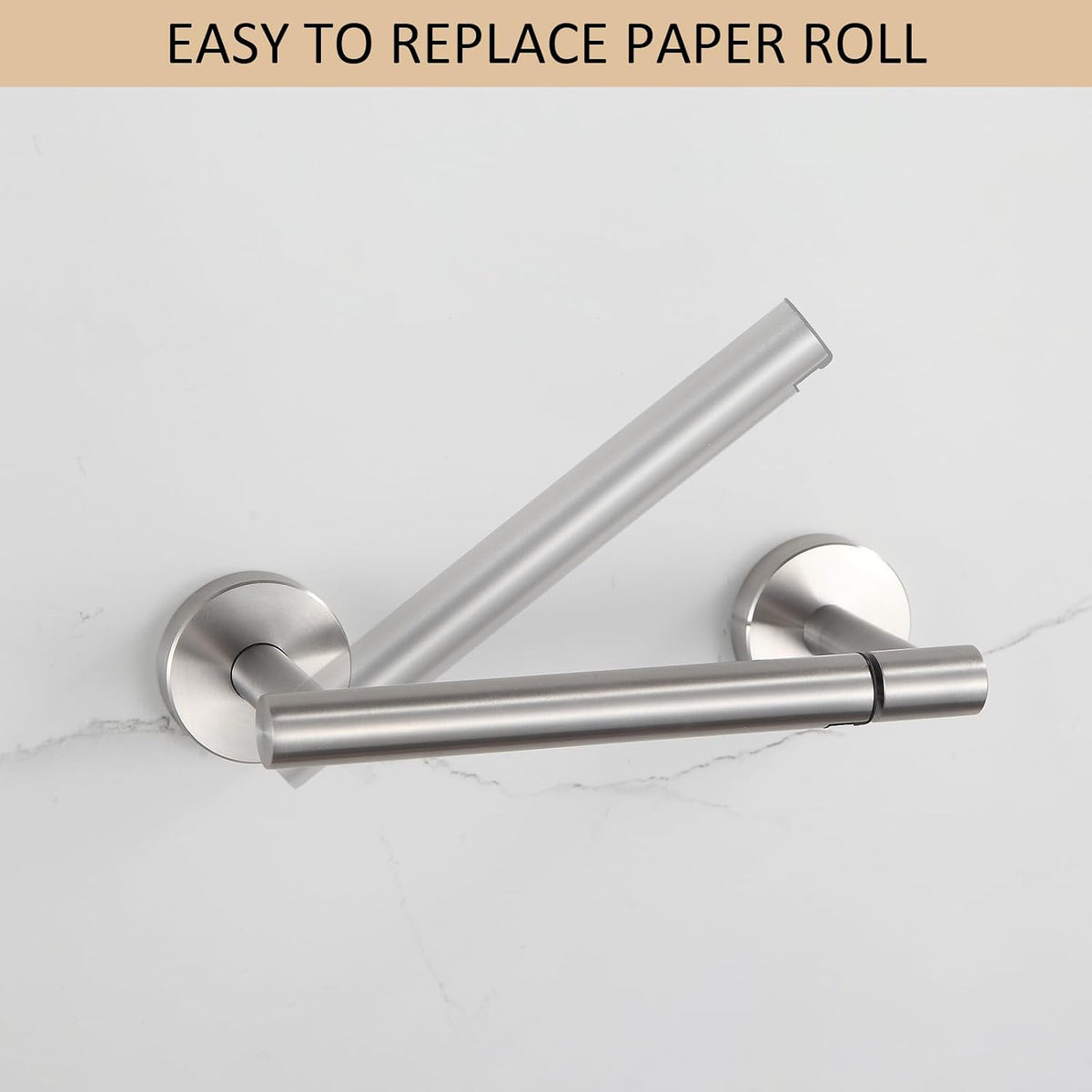 BGL Toilet Paper Holder Brushed Nickel Wall Mount, Brush Nickel Bathroom Toilet Paper Holder Brushed Nickel SUS 304 Stainless Steel, Double Post Pivoting Toilet Paper Roll Holder for Bathroom RV