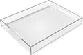 12"x16" Acrylic Serving Tray with Handles, Spill Proof Clear Decorative Tray, Lucite Tray for Coffee Table, Vanity, Makeup Organizer