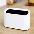 AYADA 0.4 Gal Mini Trash Can for Desk with Inclined Opening (White)