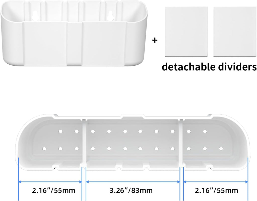suptek Remote Control Holder Wall Mount，Hole-Free TV Remote Holder for 3 or 4 Remotes, White, Quantity 1, (S4W)