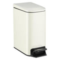 TIPGO Small Bathroom Trash Can with Lid, 1.6 Gal, Soft Close, Cream